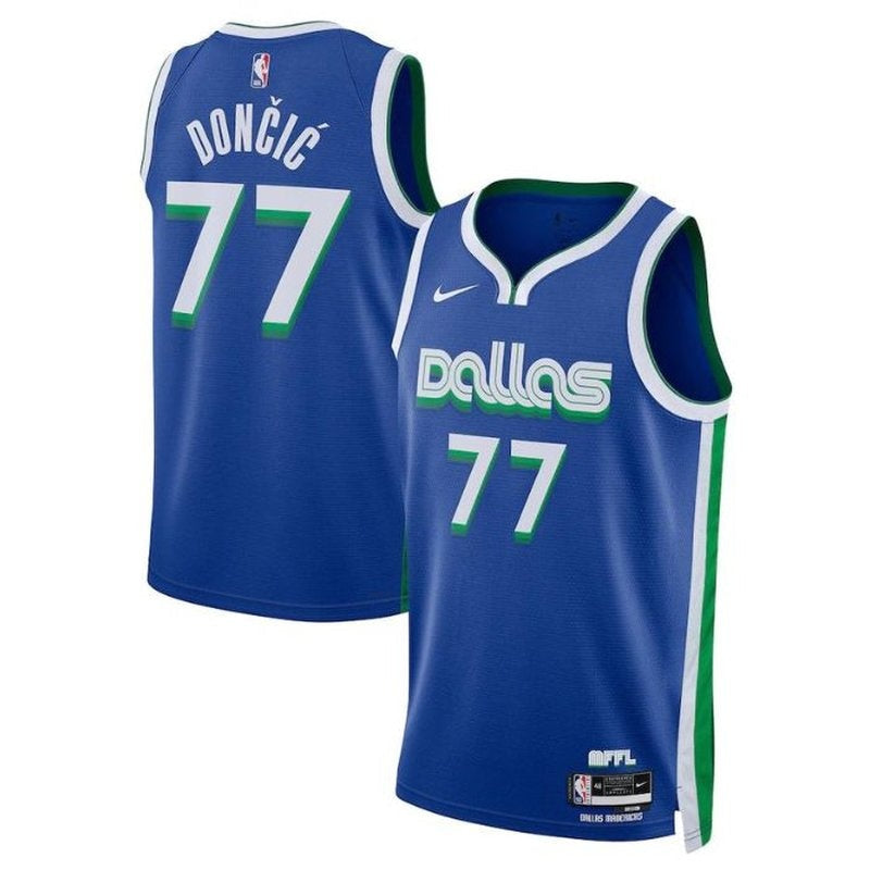 Luka Dončić - Camiseta unisex Dallas Mavericks 2023 NBA - Edición ciudad - Azul