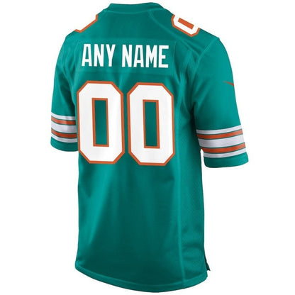 Camiseta personalizada alternativa de la NFL de los Miami Dolphins en color aguamarina