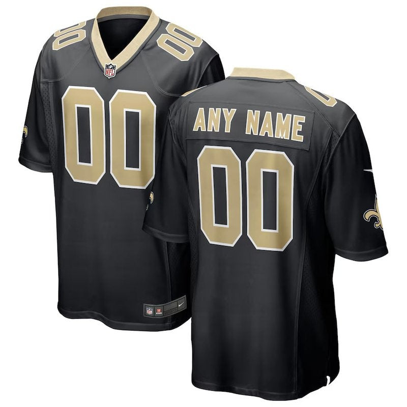 Camiseta personalizada de la NFL de los New Orleans Saints, color negro