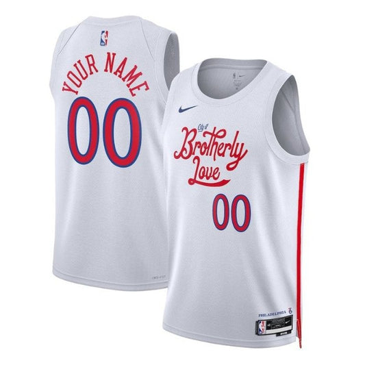 Camiseta unisex de la NBA de los Philadelphia 76ers 2023 - Edición Ciudad - Blanca