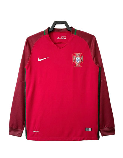 Portugal 2016 I Home Jersey - Long Sleeve Retro Version