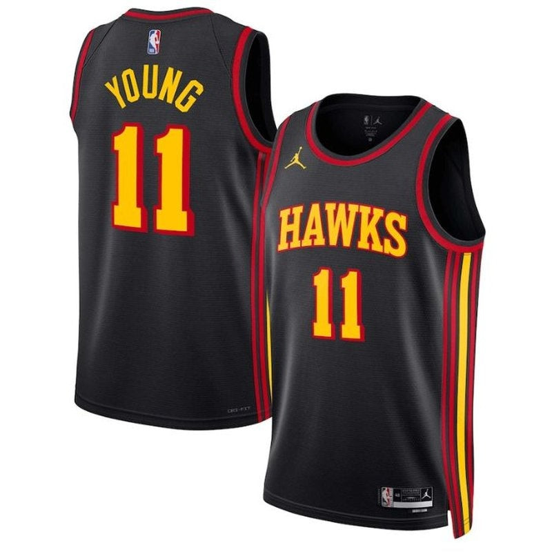 Camiseta de la NBA Trae Young Atlanta Hawks 2023 Edición Statement - Negra